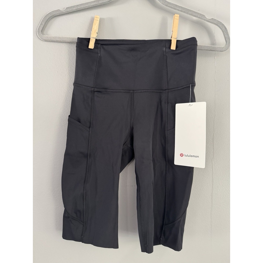 LULULEMON Fast Free High Rise Bike‎ Shorts Sz 2 Black Running